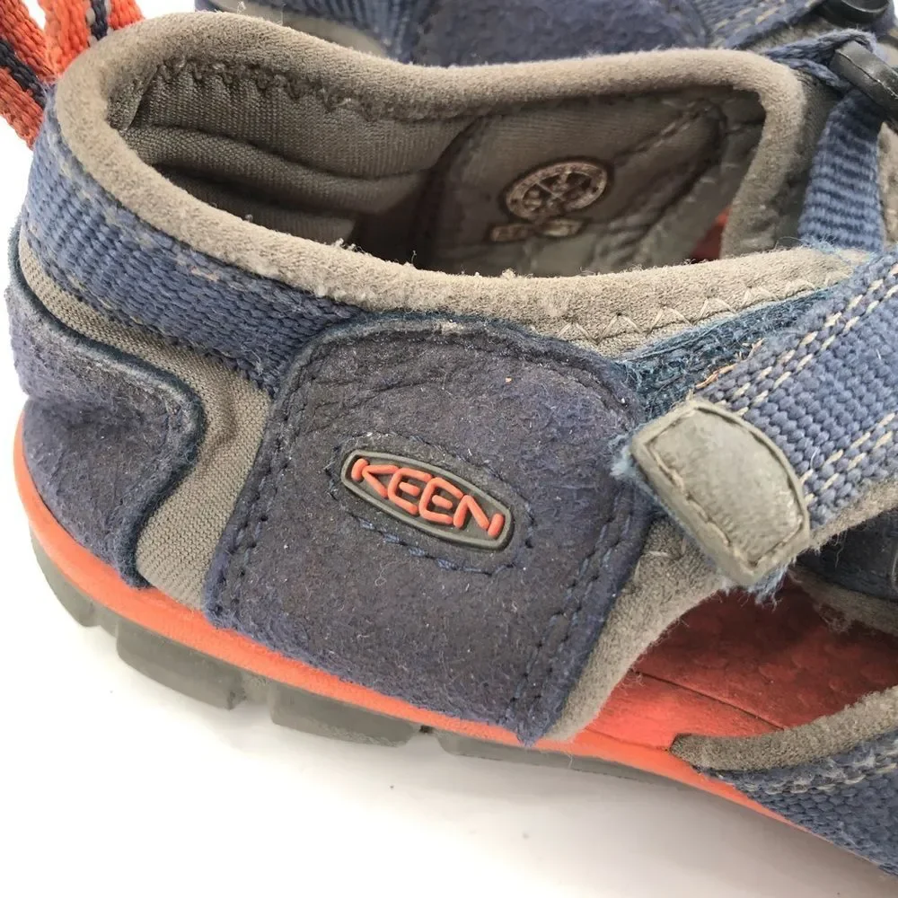 Keen Sandals Boys Size‎ 3 Navy Blue Orange Waterproof